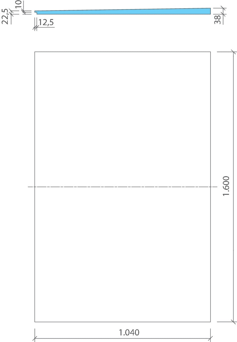 wedi Fundo sloping board for FU Flex stepped rebate 1040x1600x38mm