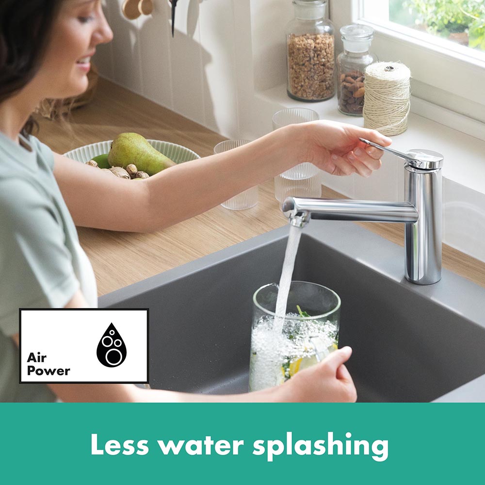 Hansgrohe Zesis M33 Single Lever Kitchen Mixer 150 Coolstart Ecoselection 1Jet Chrome