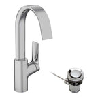 Hansgrohe Vivenis Basin Mixer Tap 210 with swivel spout and pop-up waste set, Chrome