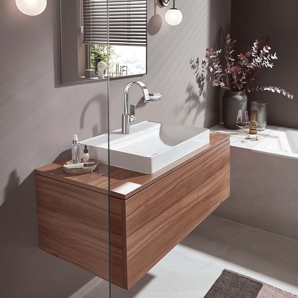 Hansgrohe Vivenis Basin Mixer Tap 210 with swivel spout and pop-up waste set, Chrome
