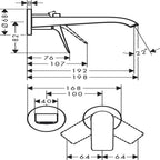 Hansgrohe Vivenis Basin Mixer Tap for concealed installation wall-mounted with spout 19,2 cm, Matt Black