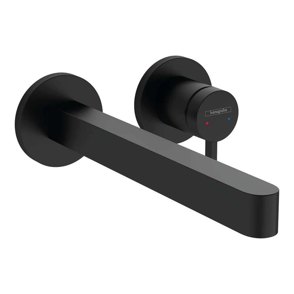Hansgrohe Finoris Basin Mixer Tap for concealed installation wall-mounted with spout 22,8 cm, Matt Black