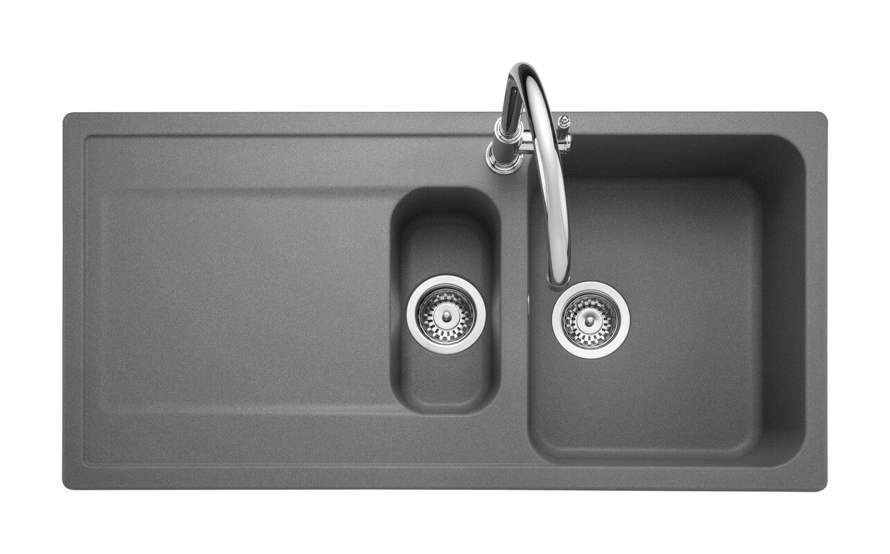 Loa Rangemaster Igneous Granite Sink 1000 x 500 mm 1.5 bowls Concrete