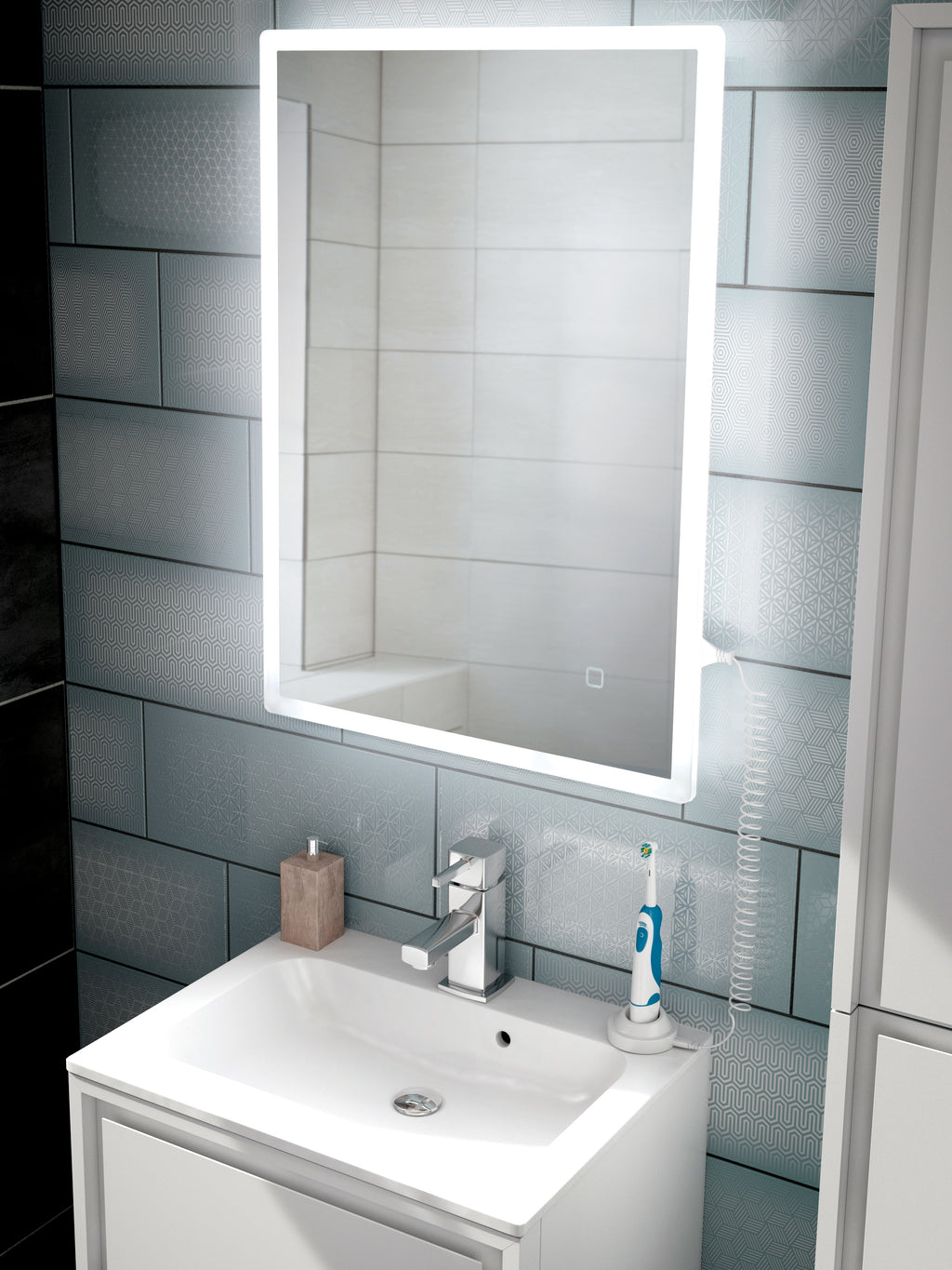 HiB Vega LED Mirror Silver 700mm x 500mm x 55mm 78750000.