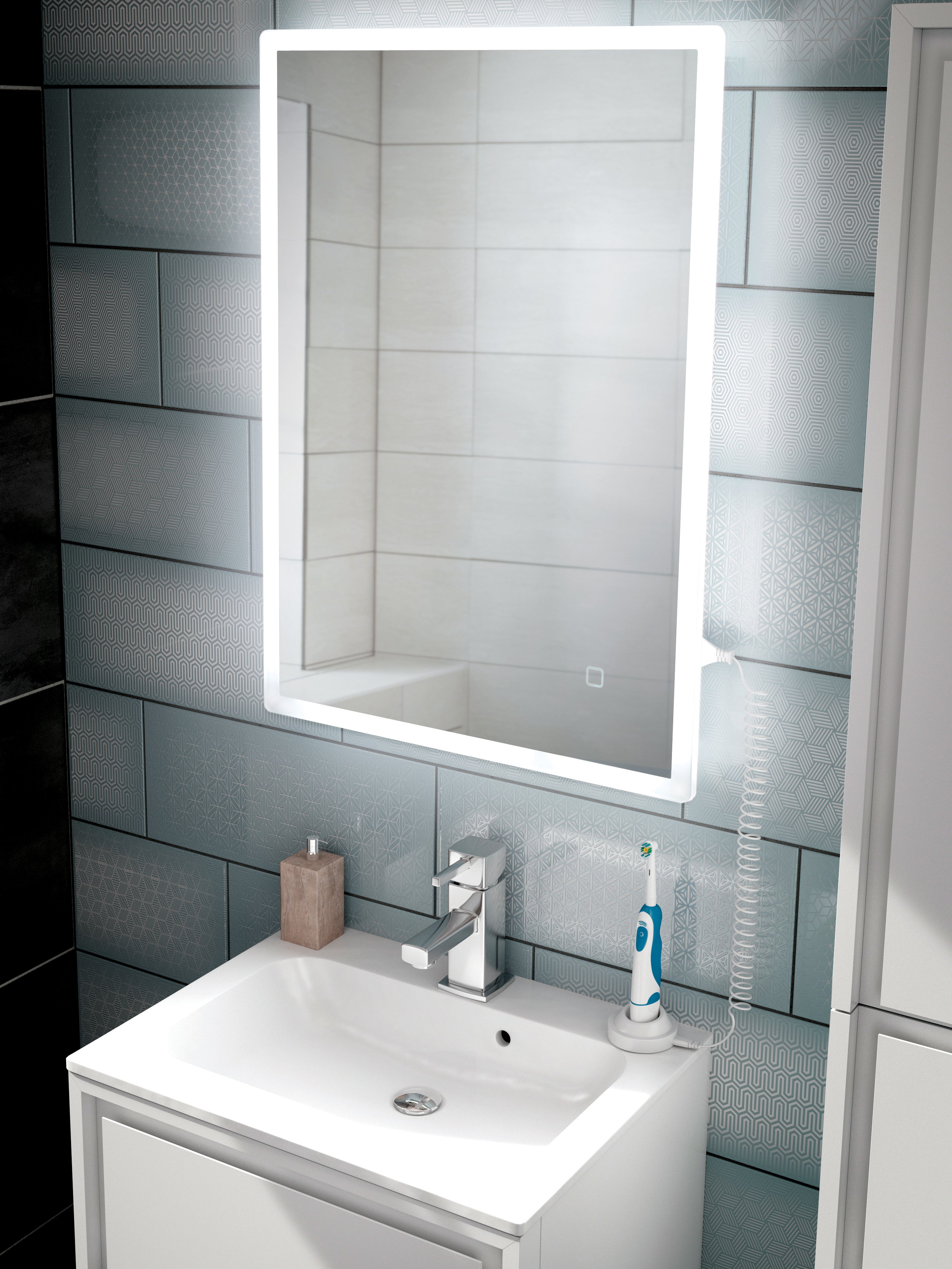 HiB Vega LED Mirror Silver 700mm x 500mm x 55mm 78750000.