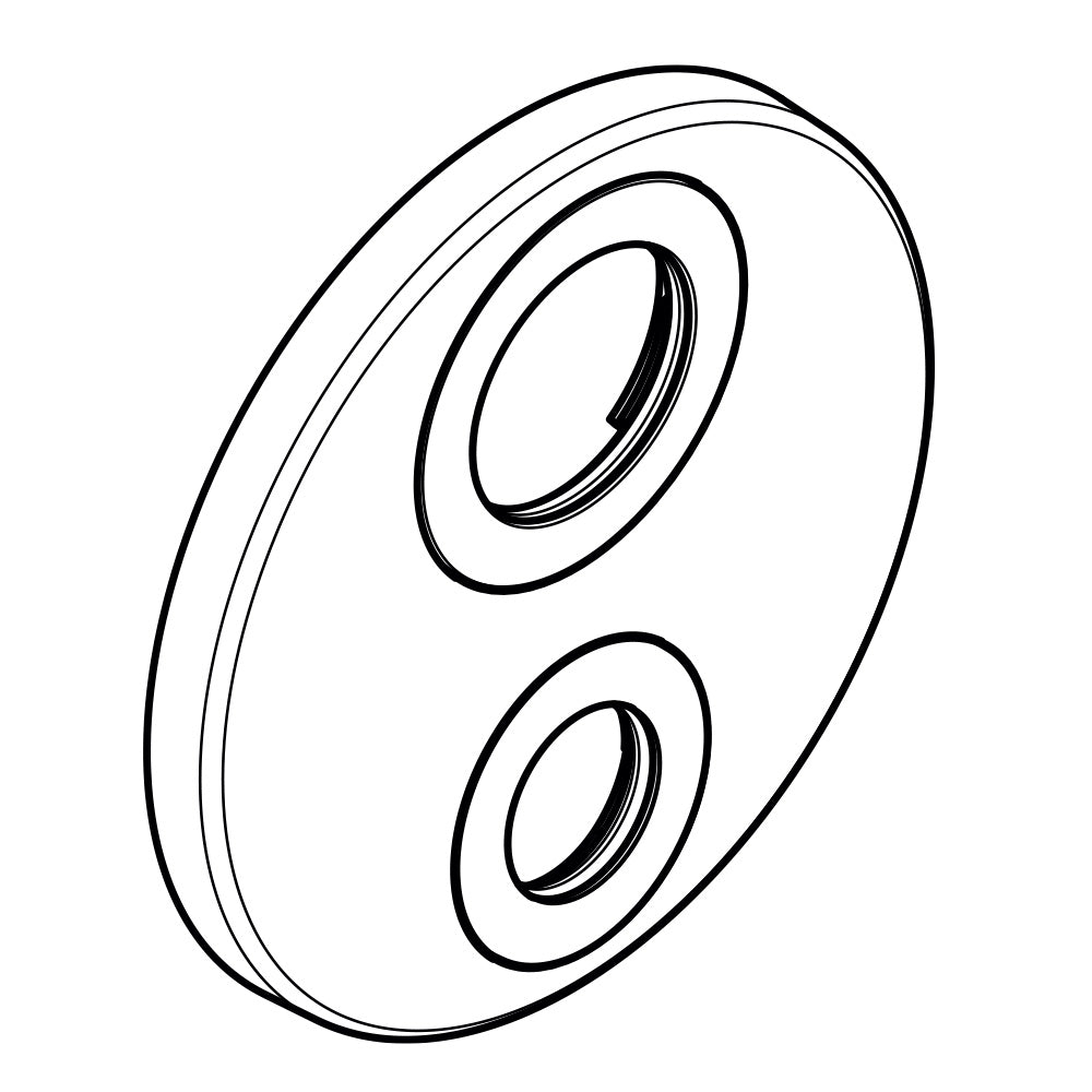 hansgrohe Escutcheon For Exchanged Connections Chrome for Thermostatic mixer with concealed installation, 2 outlets with shut-off / diverter valve (92563000)