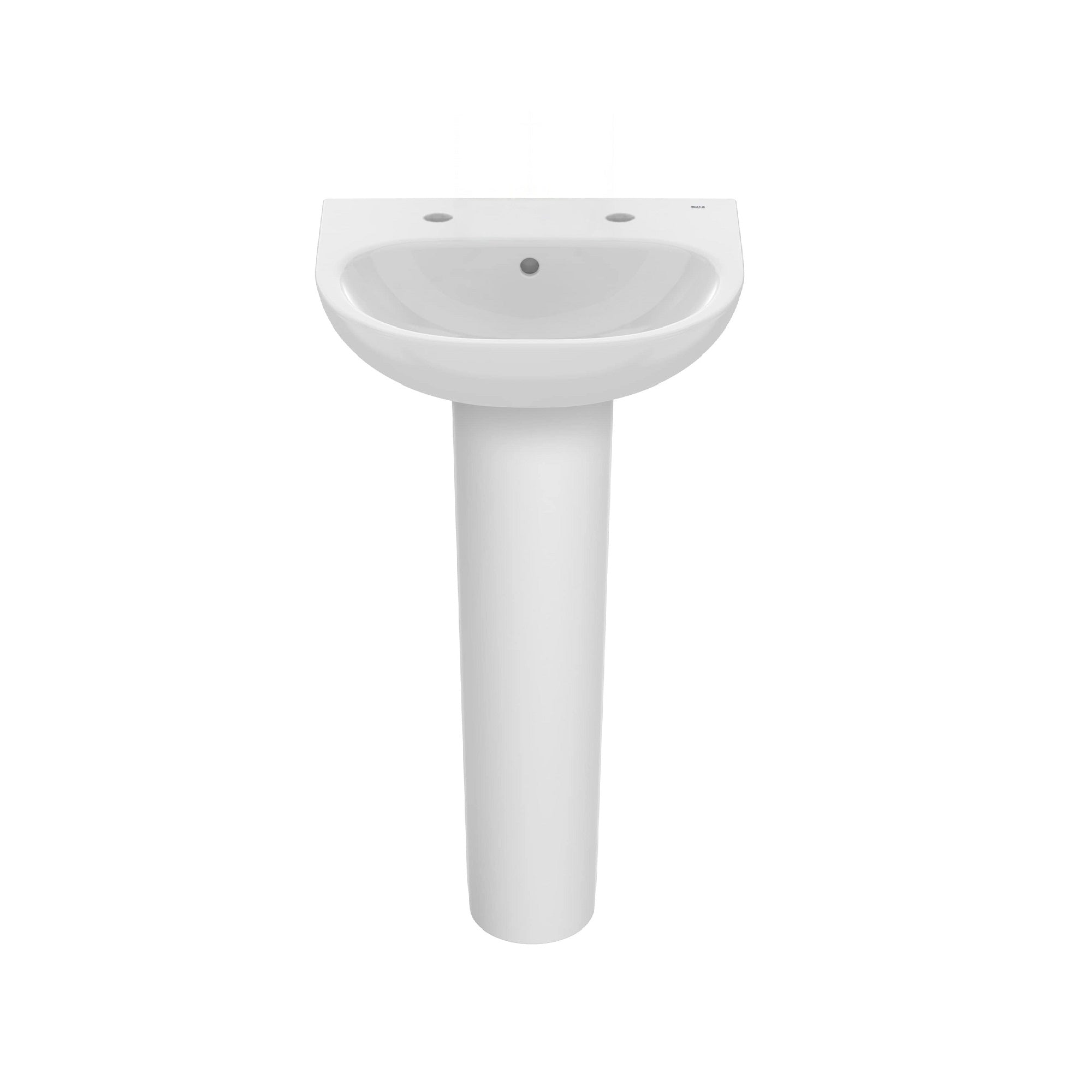 Roca Victoria wall-hung basin with 2 tapholes 560(W) x 460(D) x 181(H)mm White