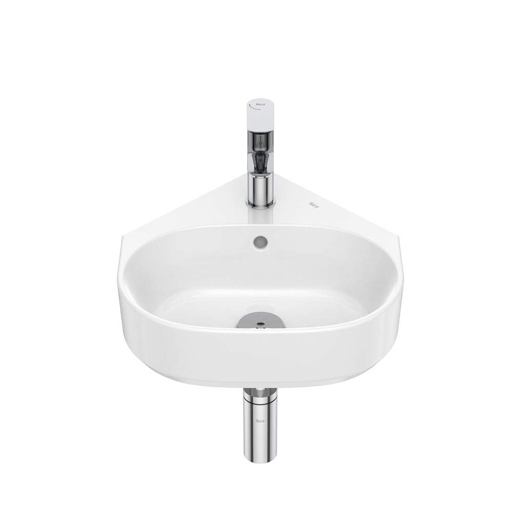 Roca The Gap Wall Hung Corner Basin 400X440 1 Tap Hole White