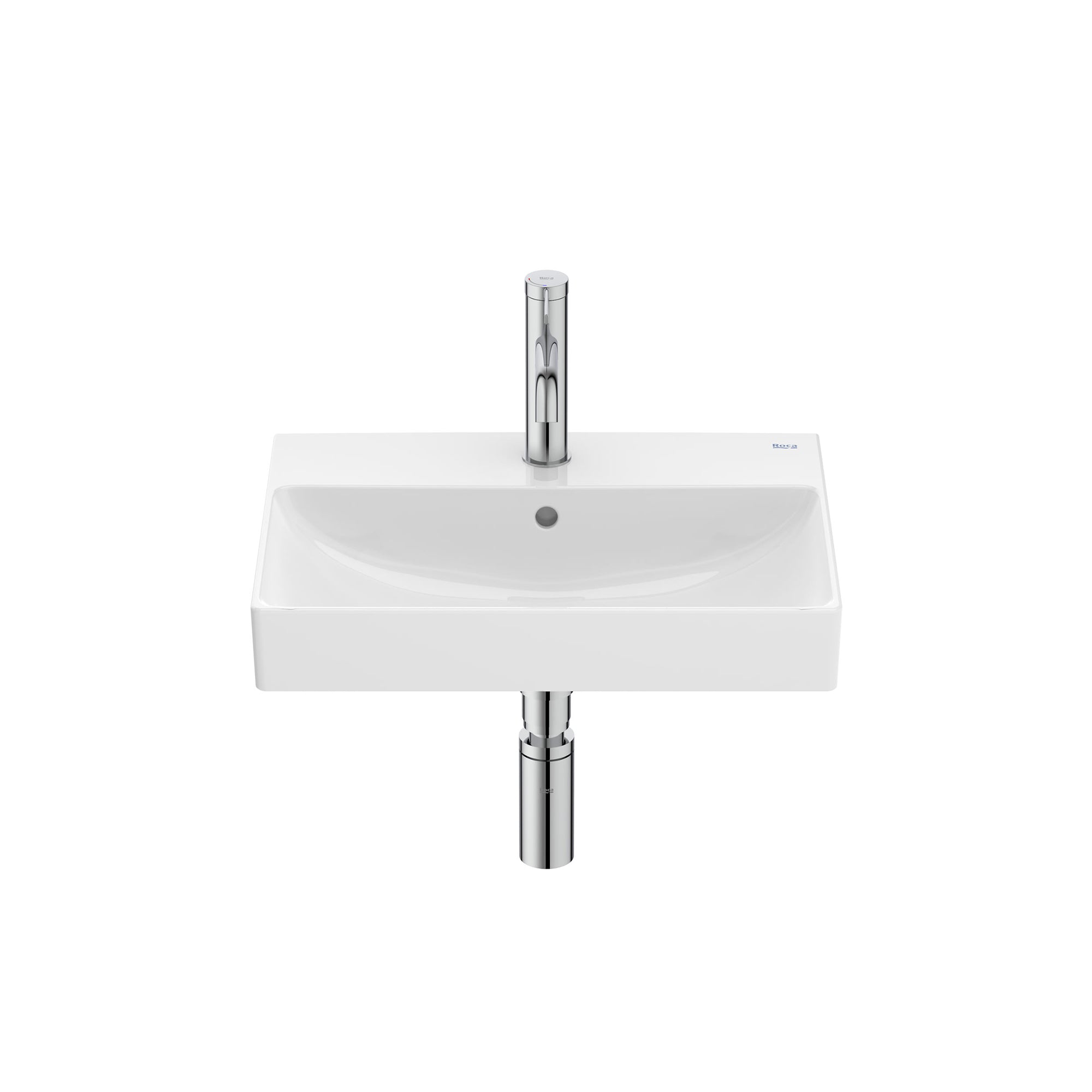 Roca Ona Compact wall-hung basin with 1 taphole 500(W) x 360(D) x 150(H)mm White