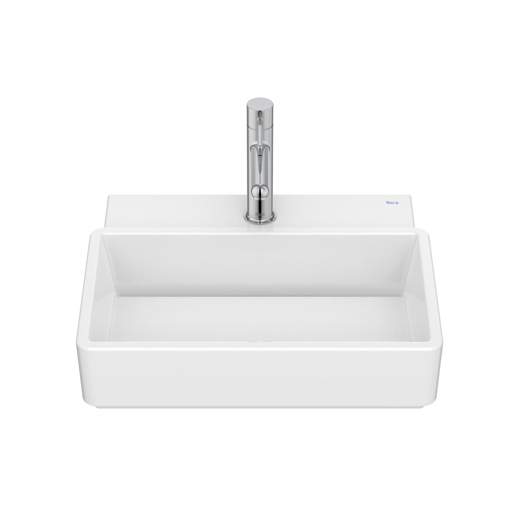 Roca Tura Compact wall-hung basin - 1 taphole 450(W) x 360(D) x 155(H)mm White
