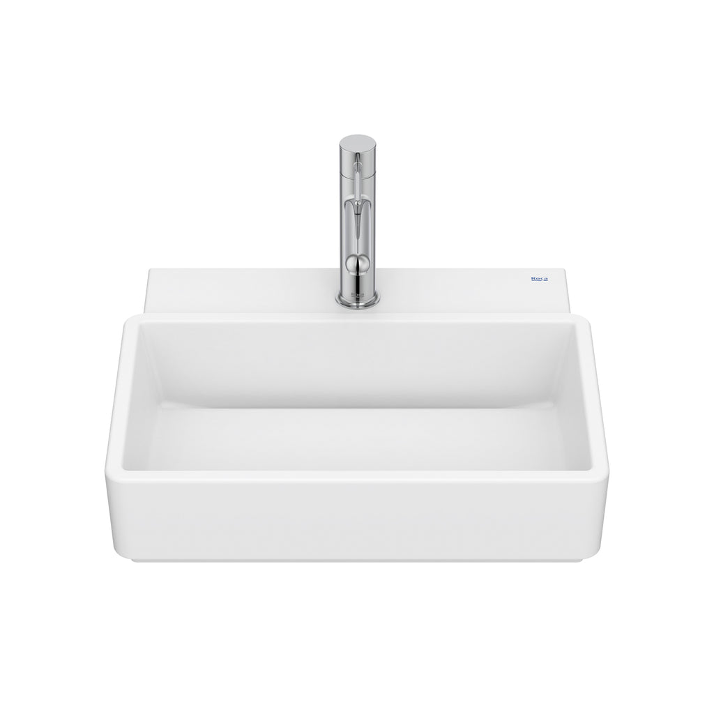 Roca Tura Compact wall-hung basin - 1 taphole 450(W) x 360(D) x 155(H)mm Matt White