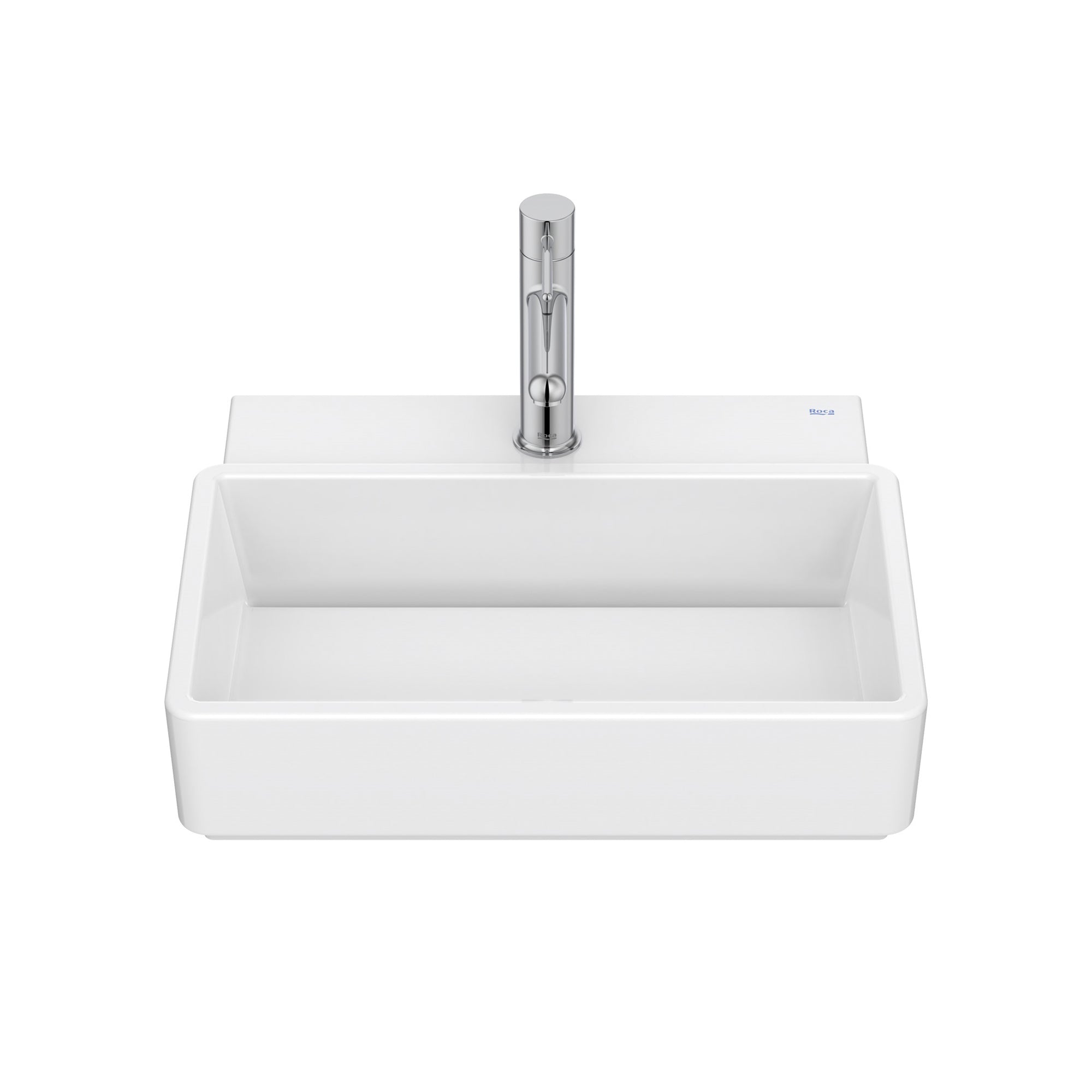 Roca Tura Compact wall-hung basin - 1 taphole 450(W) x 360(D) x 155(H)mm White - Supraglaze