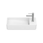 Roca Tura Compact wall-hung basin - 1 taphole Left Hand 550(W) x 275(D) x 155(H)mm Matt White