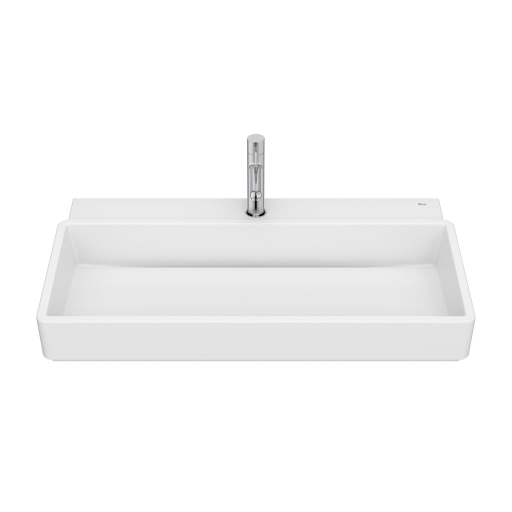 Roca Tura Wall-hung basin - 1 taphole 800(W) x 430(D) x 155(H)mm Matt White