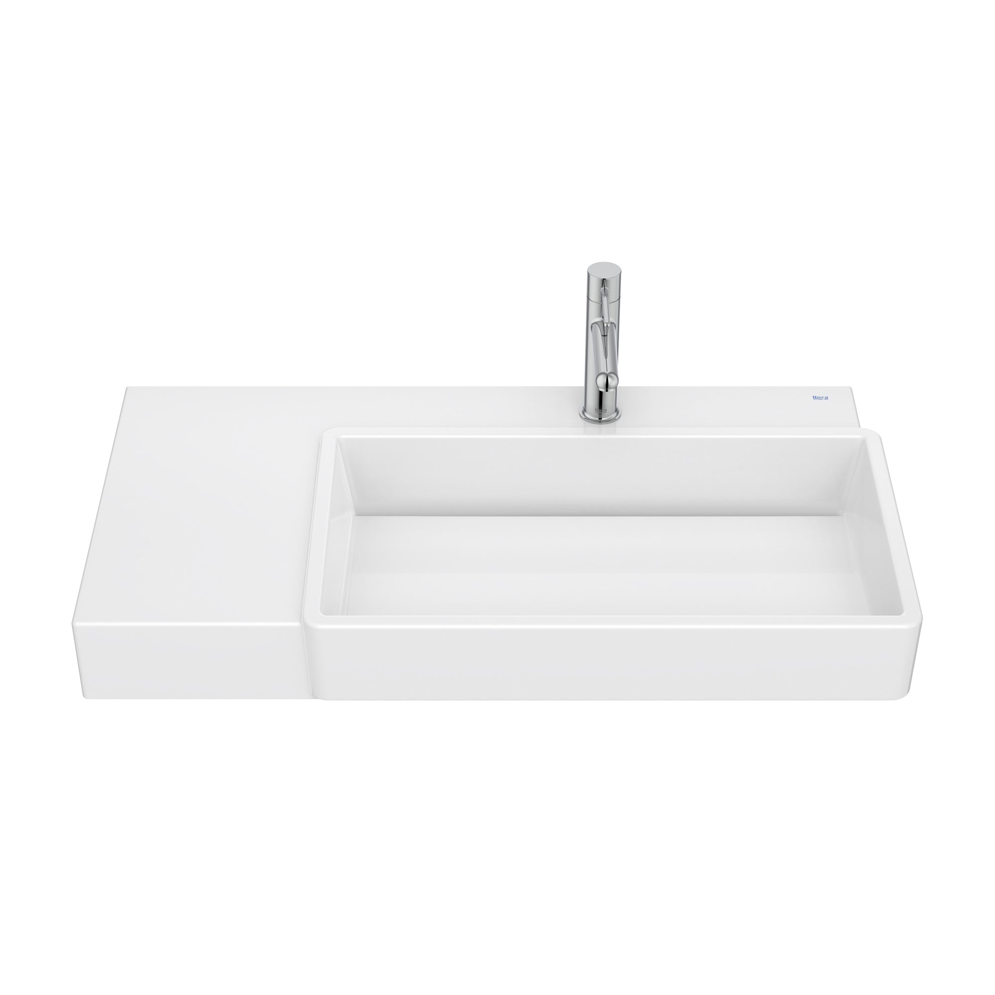 Roca Tura Wall-hung basin - 1 taphole 800(W) x 430(D) x 155(H)mm Right Hand White
