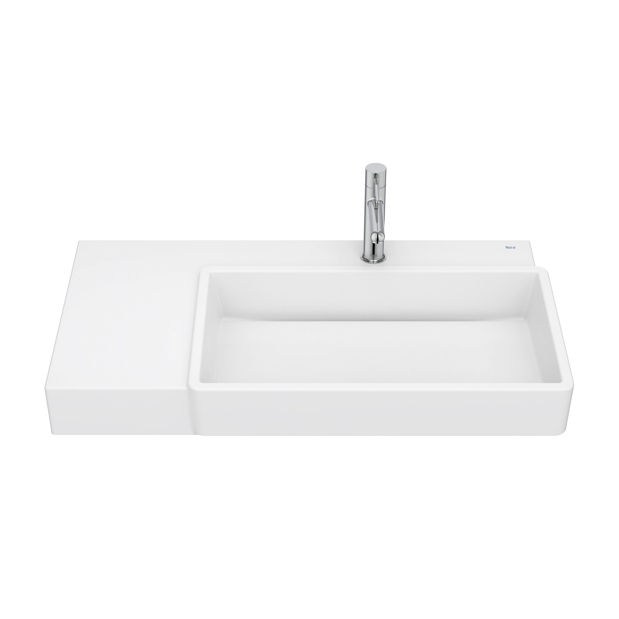 Roca Tura Wall-hung basin - 1 taphole Right Hand 800(W) x 430(D) x 155(H)mm Matt White