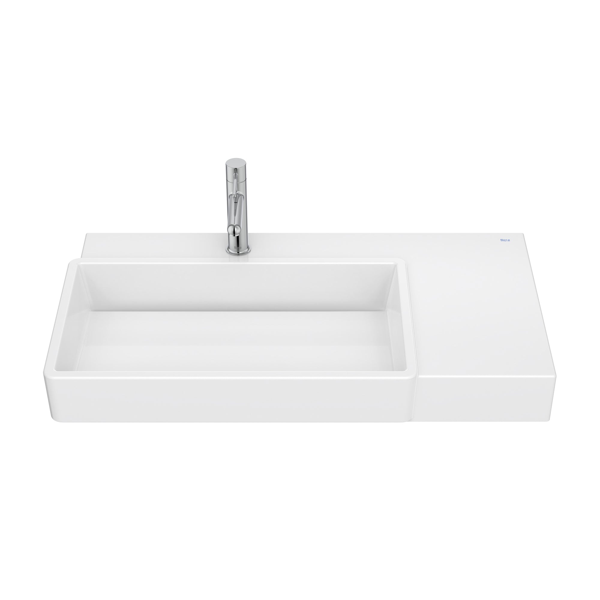 Roca Tura Wall-hung basin - 1 taphole Left Hand 800(W) x 430(D) x 155(H)mm White