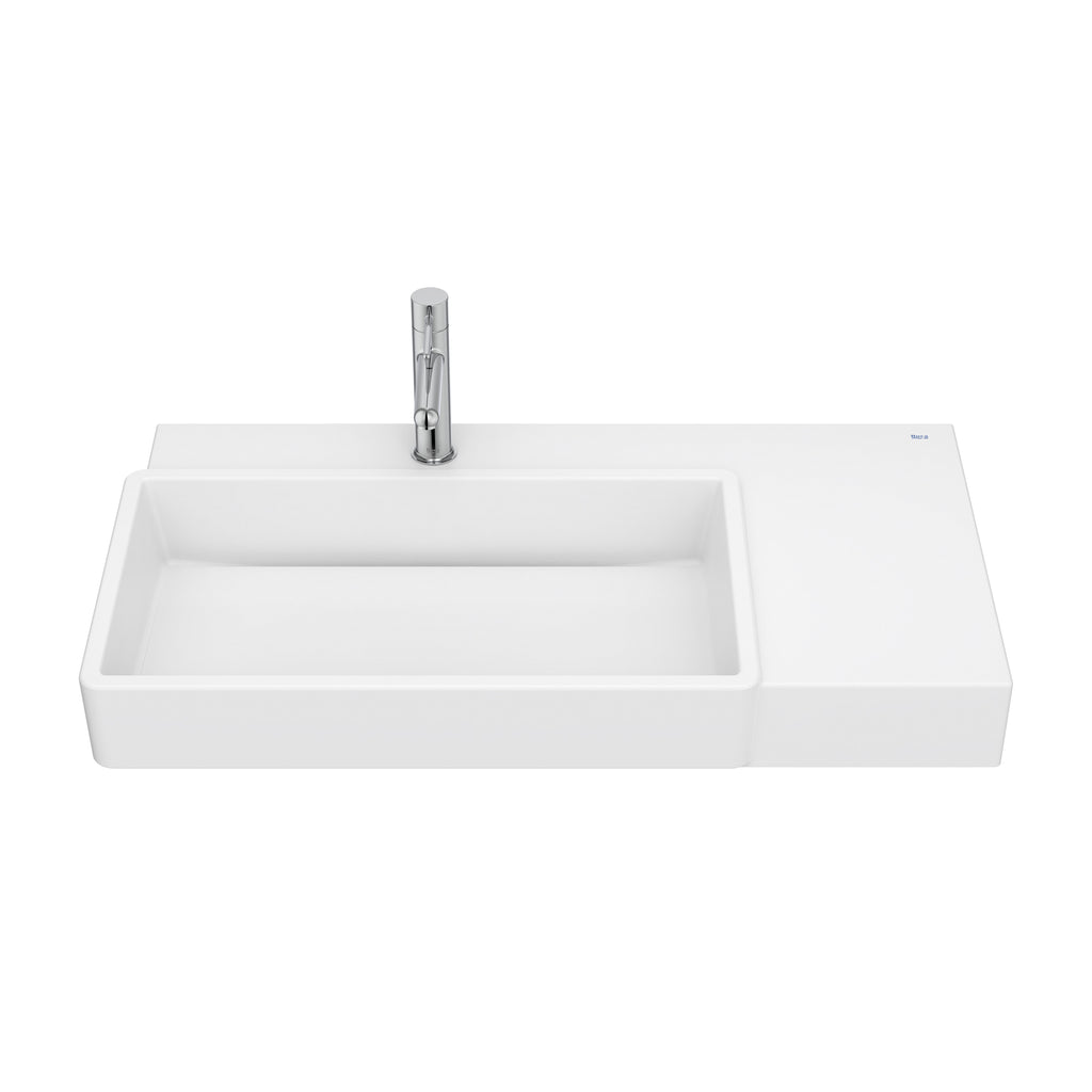 Roca Tura Wall-hung basin - 1 taphole Left Hand 800(W) x 430(D) x 155(H)mm Matt White