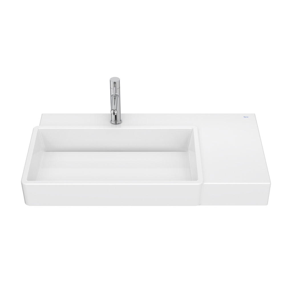 Roca Tura Wall-hung basin - 1 taphole Left Hand 800(W) x 430(D) x 155(H)mm White - Supraglaze