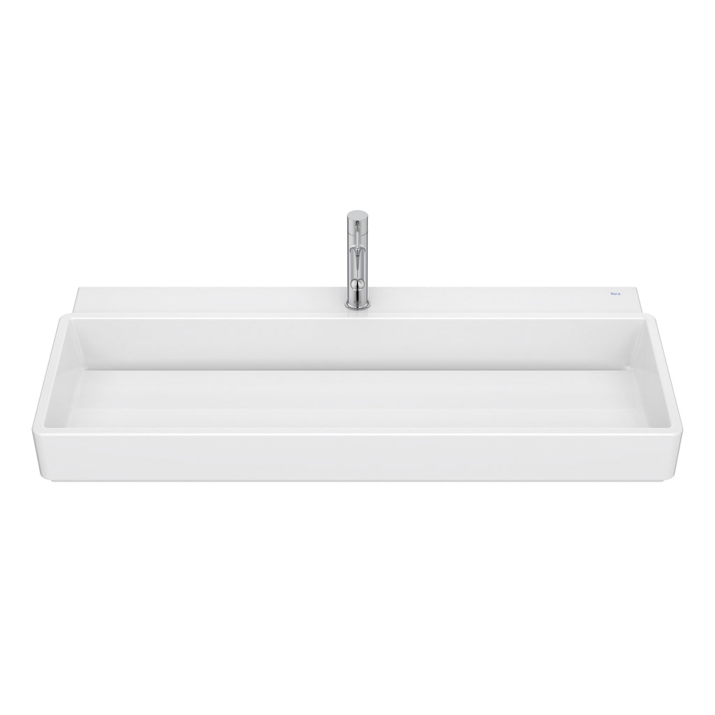 Roca Tura Wall-hung basin - 1 taphole 1000(W) x 430(D) x 155(H)mm White - Supraglaze