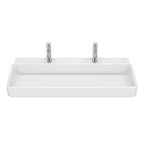 Roca Tura Wall-hung basin - 2 tapholes 1000(W) x 430(D) x 155(H)mm White - Supraglaze