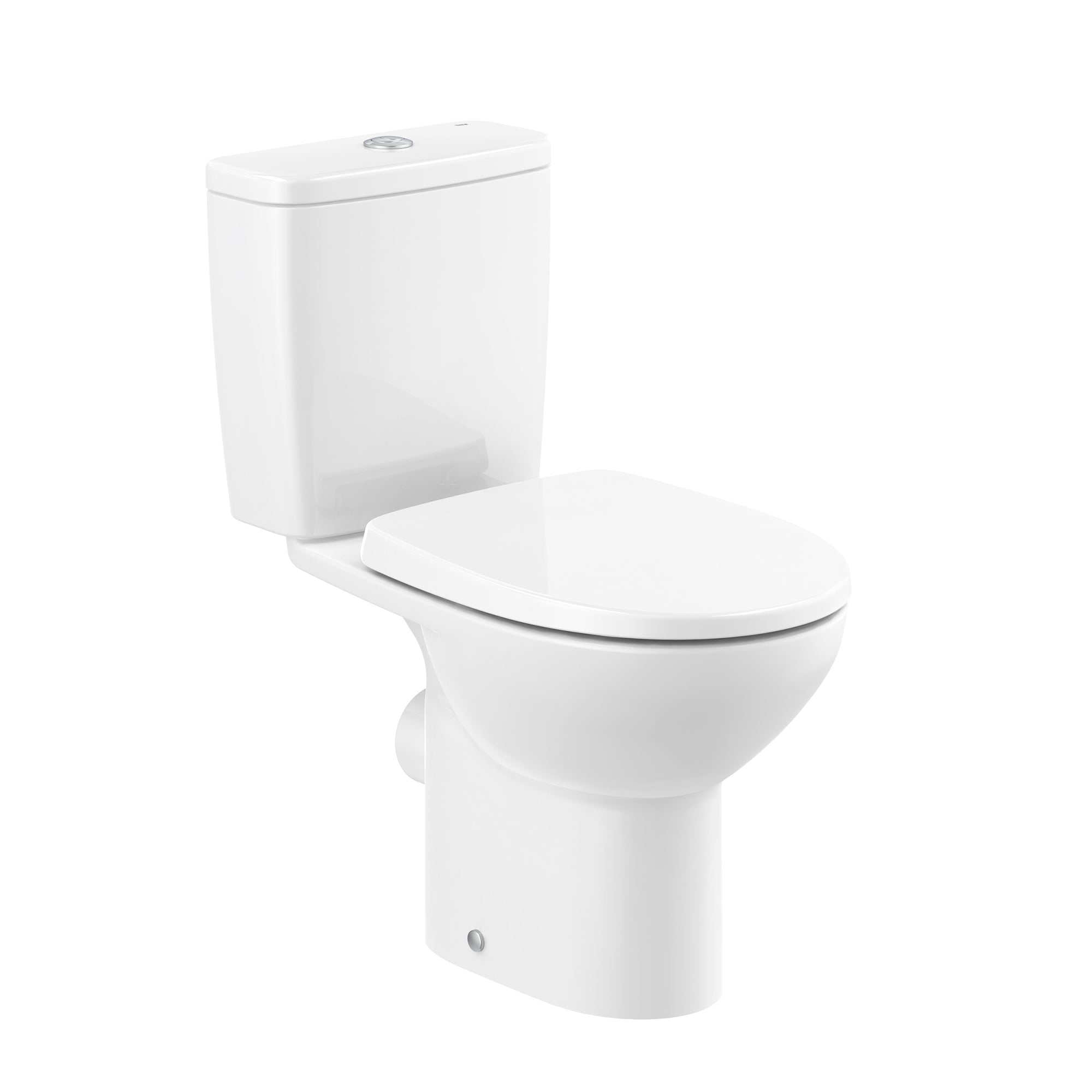 Roca Victoria rimless close-coupled open back WC toilet pan with floor fixing kit White