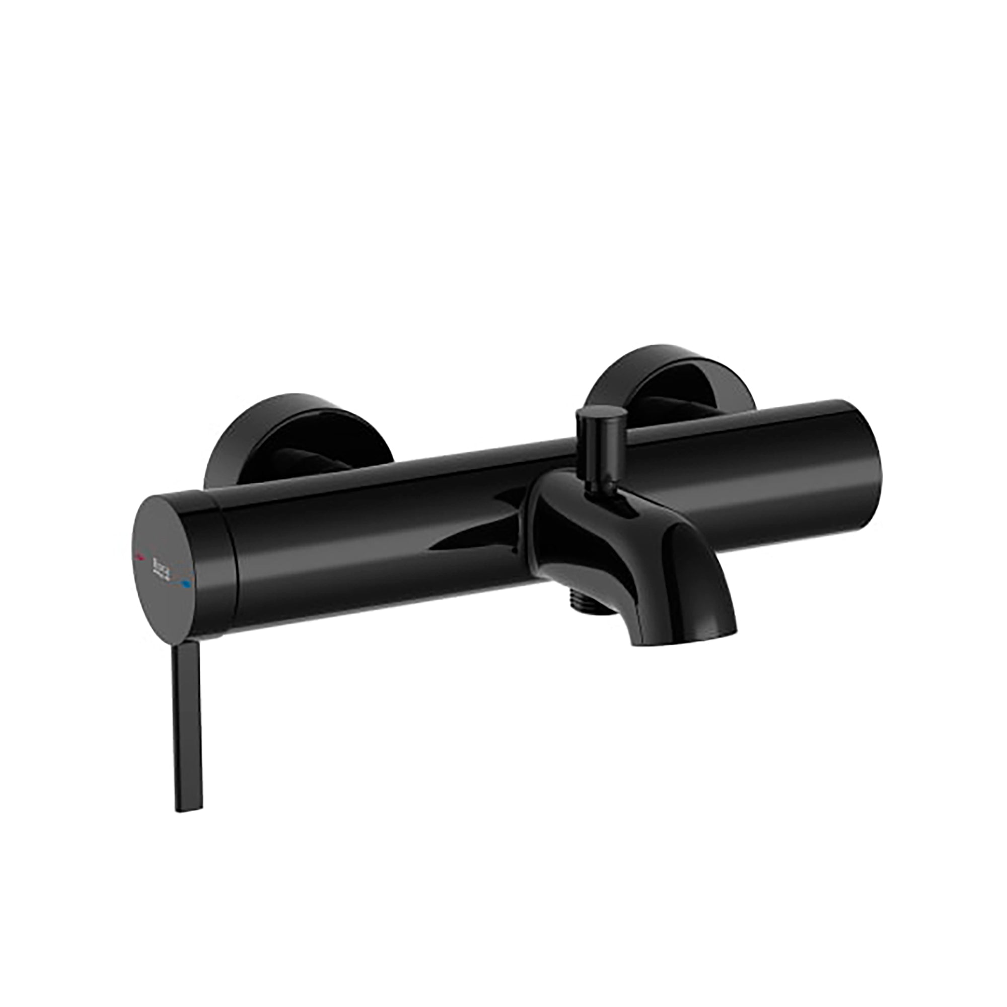 Roca Ona Wall-mounted bath-shower mixer with automatic diverter Titanium Black