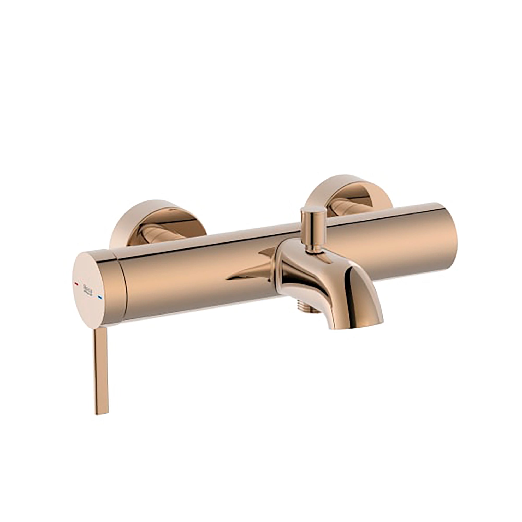 Roca Ona Wall-mounted bath-shower mixer with automatic diverter Rose Gold