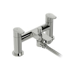 Roca Victoria Plus Deck-mounted bath-shower mixer tap with hose, handset and handset bracket chrome Chrome
