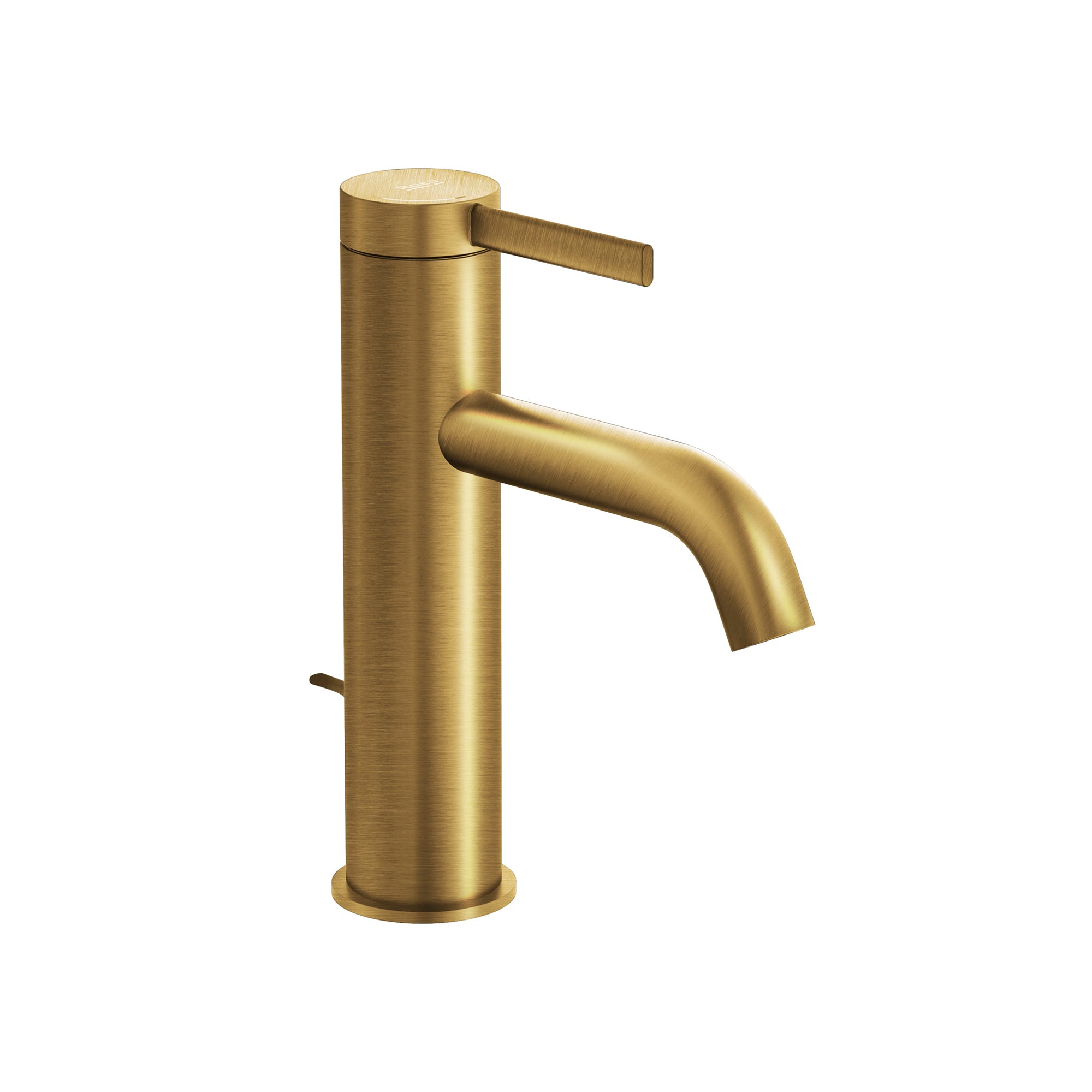 Roca Ona Basin mixer Tap with pop-up waste, Cold Start Brushed Brass