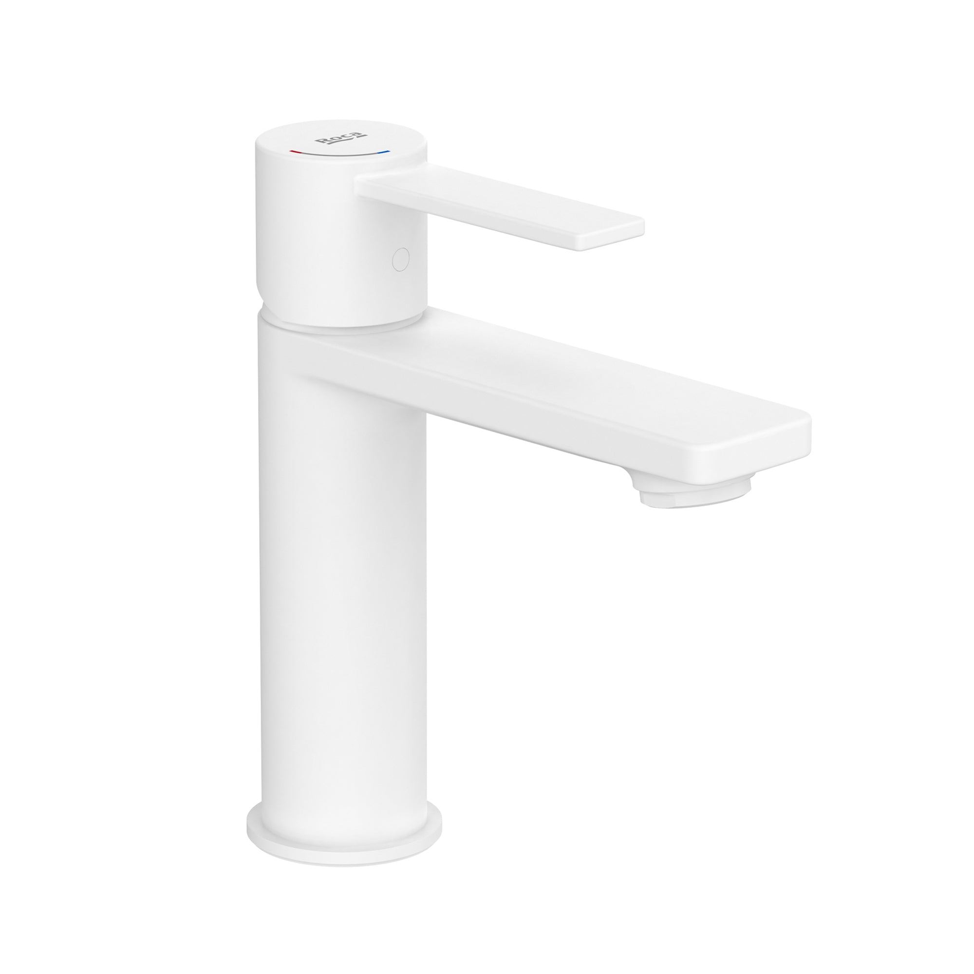 Roca Targa Basin mixer Tap with smooth body Cold Start S-Size Matt White