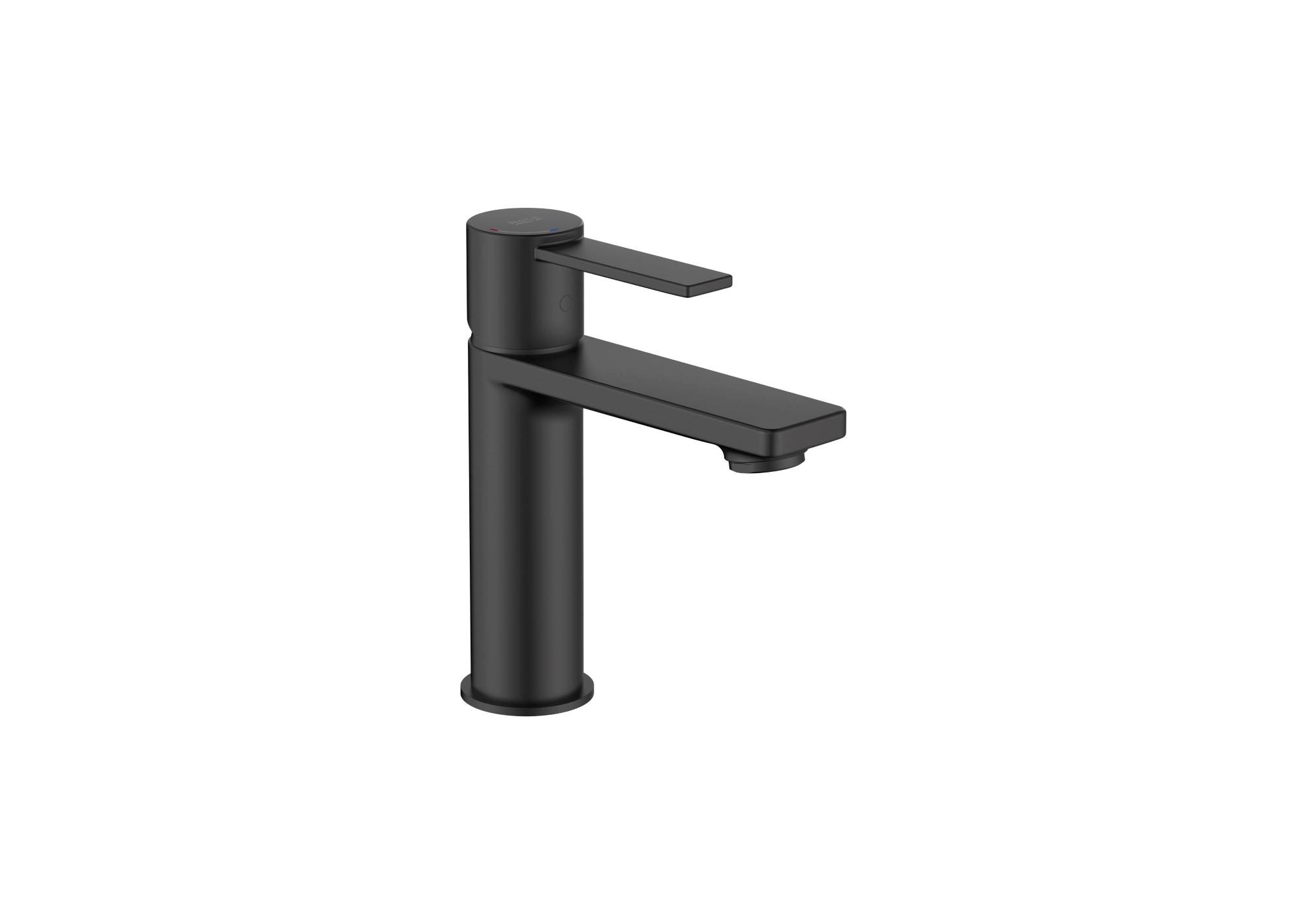 Roca Targa Basin mixer Tap with smooth body Cold Start S-Size Matt Black
