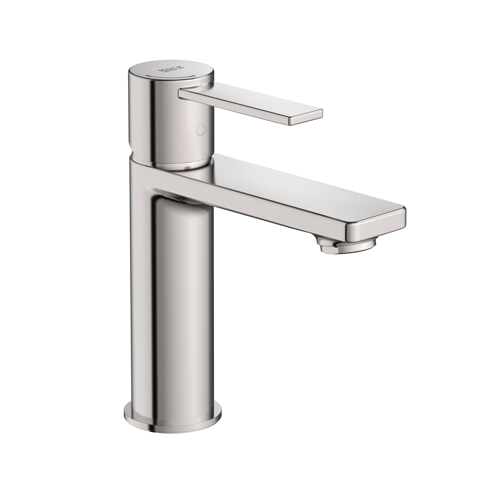 Roca Targa Basin mixer Tap with smooth body Cold Start S-Size Stainless Steel