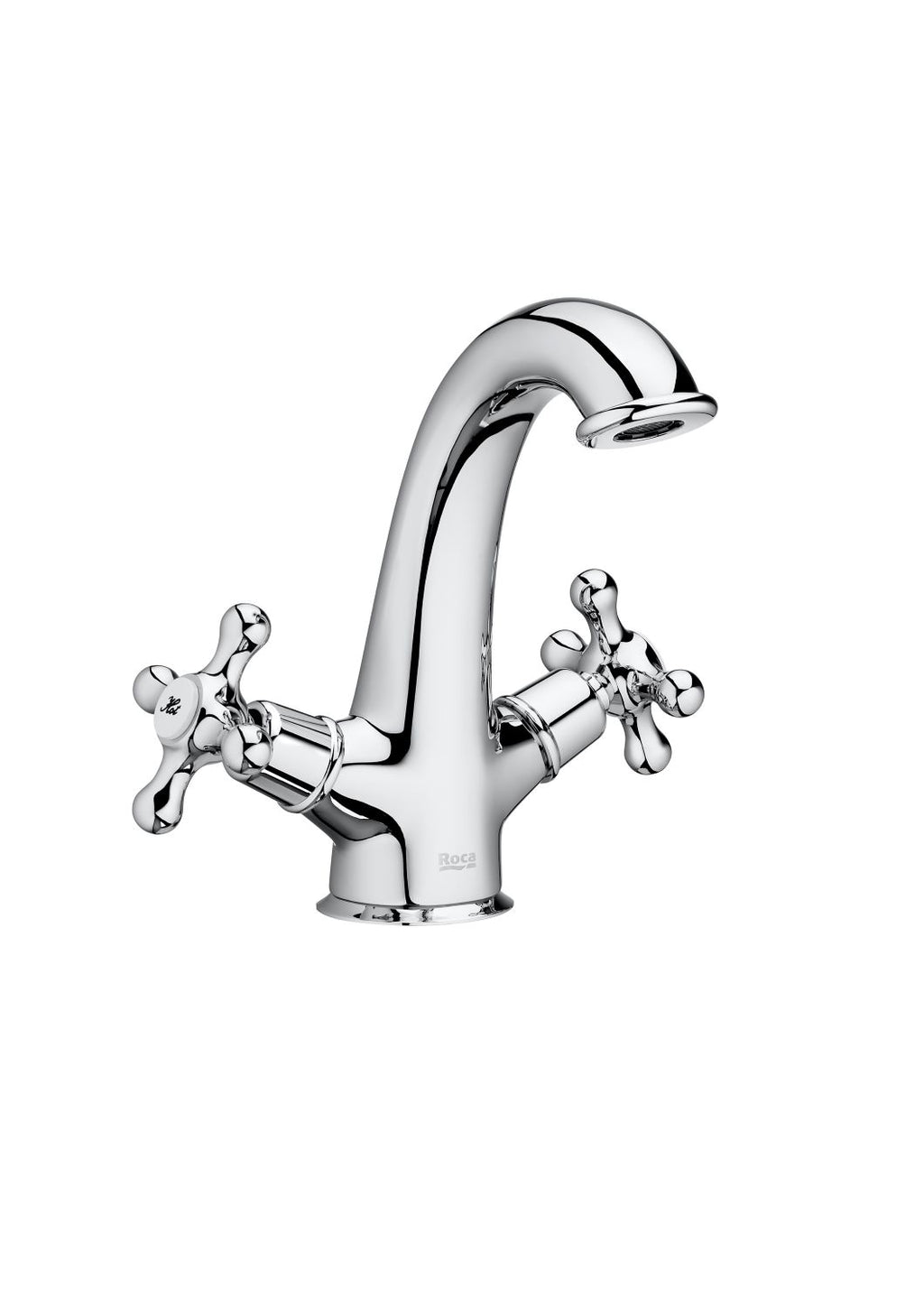 Roca Carmen Twin Lever Basin Mixer Tap With Click Clack Waste A5A3A4Bc00 Chrome