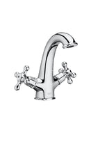 Roca Carmen Twin Lever Basin Mixer Tap With Click Clack Waste A5A3A4Bc00 Chrome