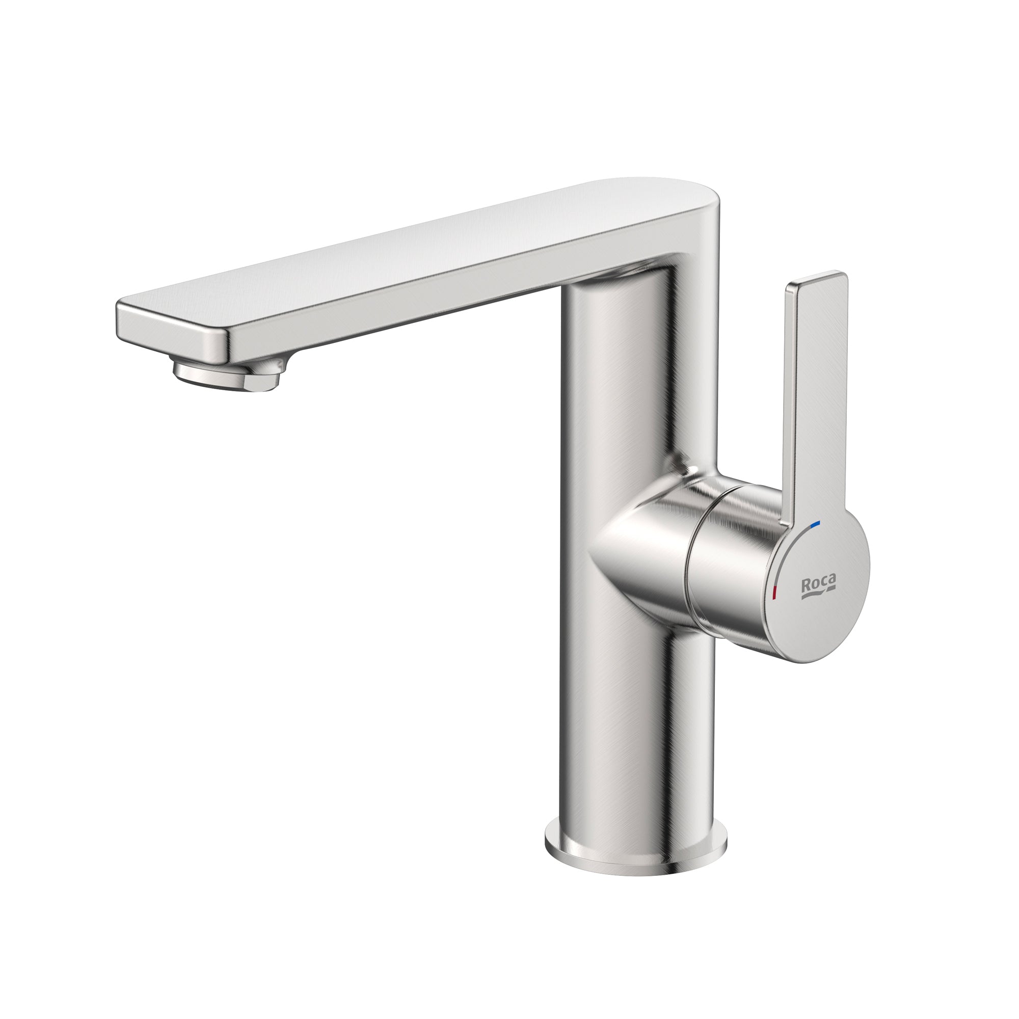 Roca Targa Basin mixer Tap with smooth body Cold Start L-Size Stainless Steel