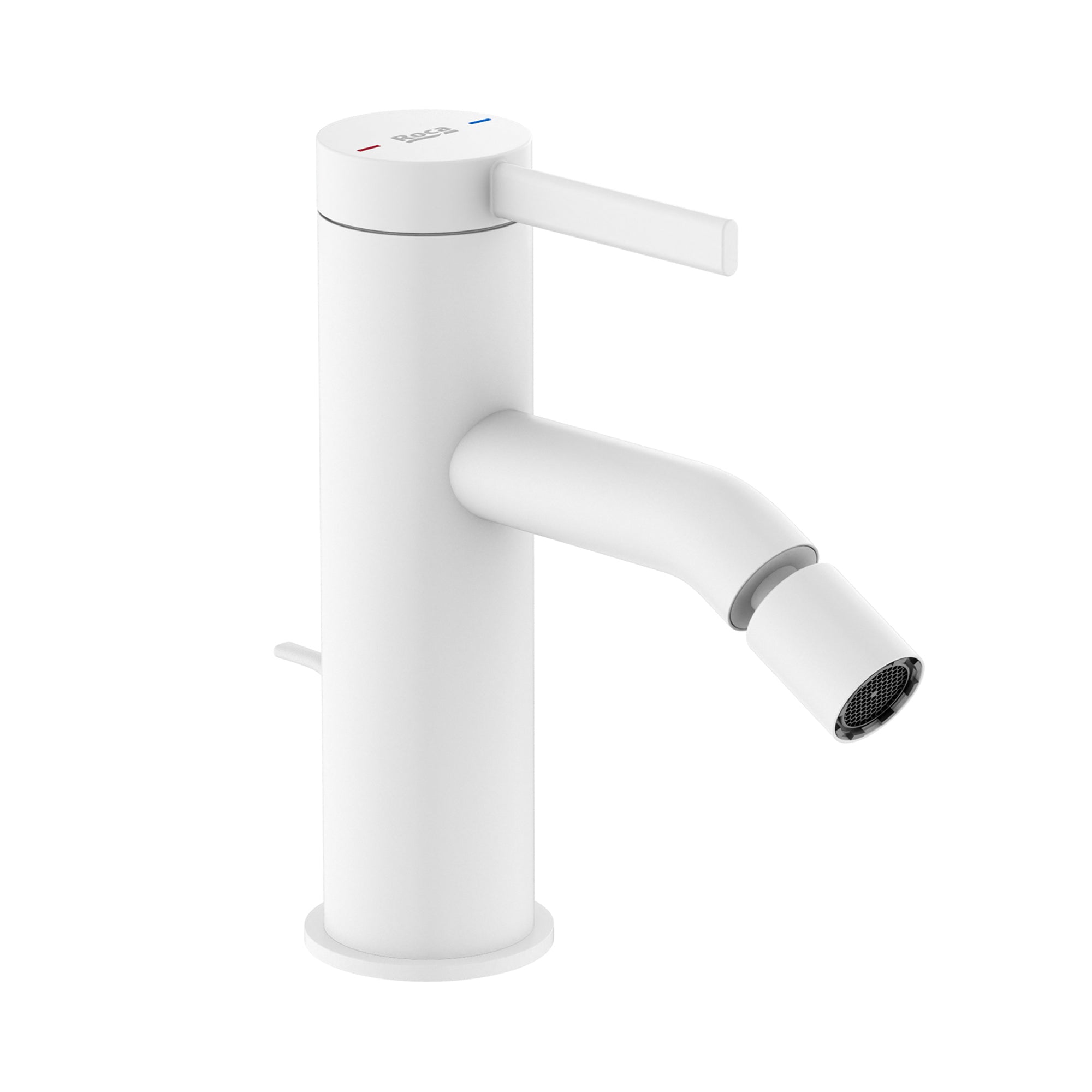 Roca Ona Bidet mixer with pop-up waste Matt White
