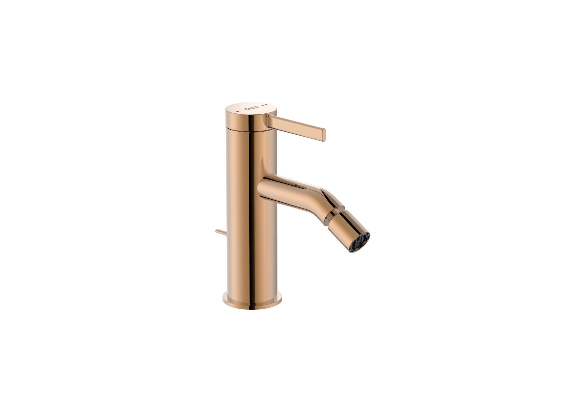 Roca Ona Bidet mixer with pop-up waste Rose Gold