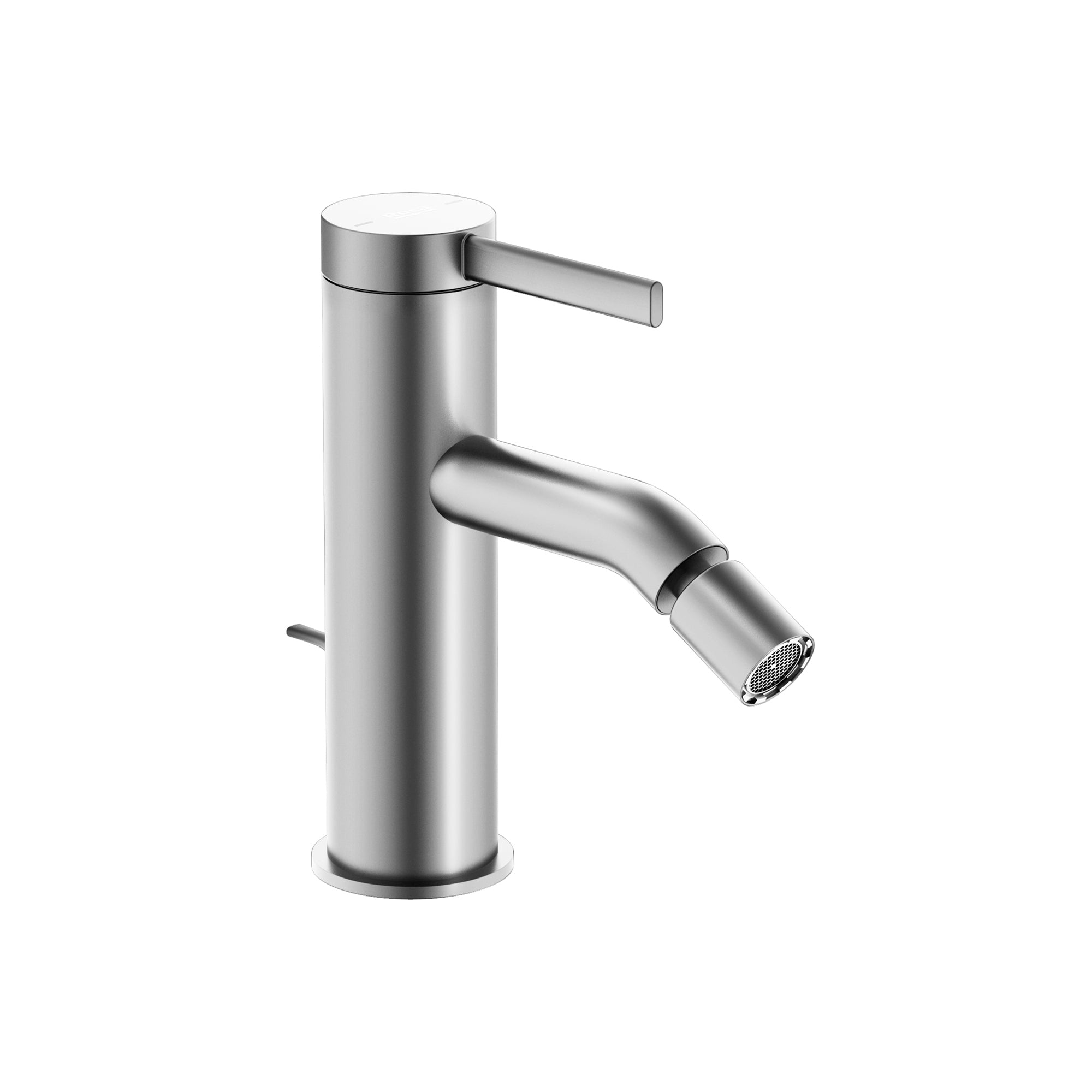 Roca Ona Bidet mixer with pop-up waste Stainless Steel
