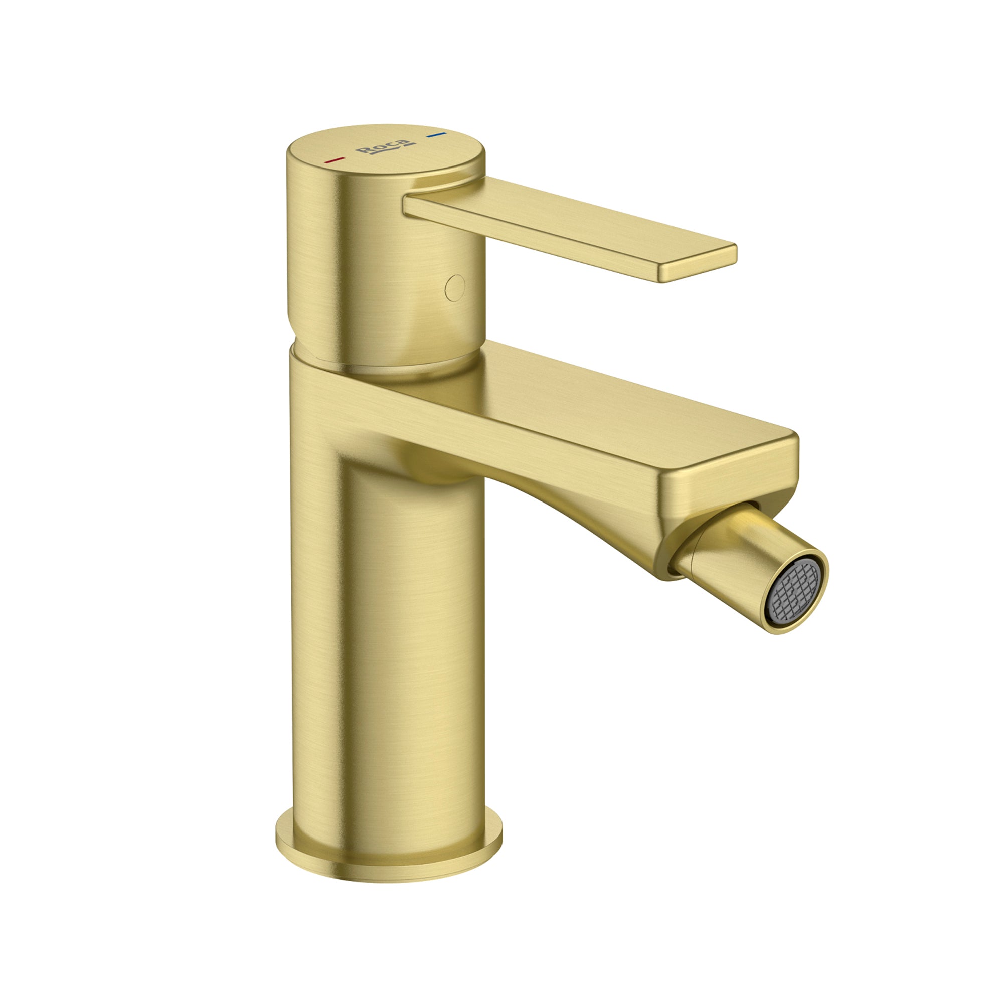 Roca Targa Bidet mixer Tap with smooth body Brushed Brass