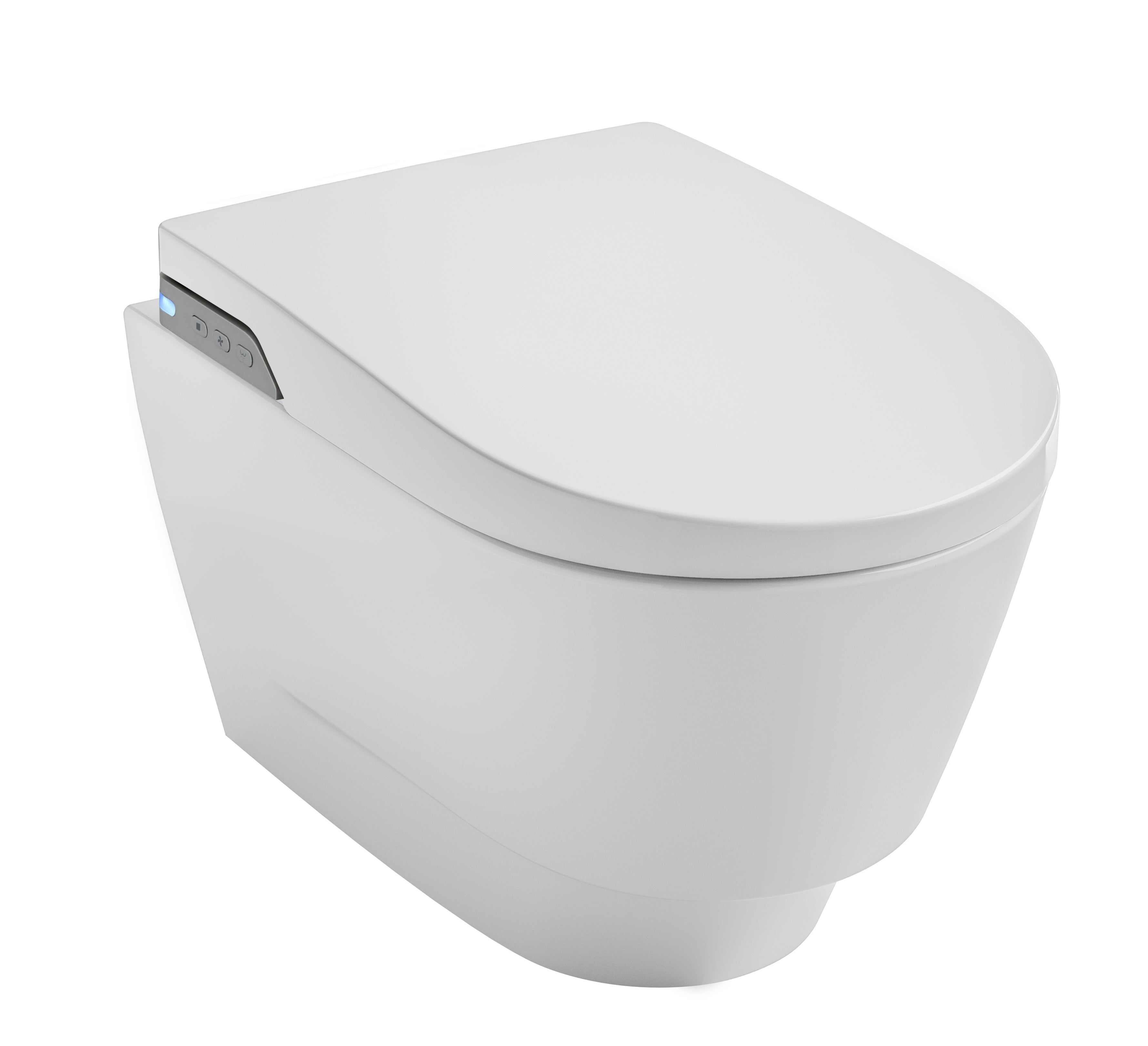 Roca In-Wash Nova Round Rimless Wall-Hung Smart Toilet. Includes Cover And Seat White
