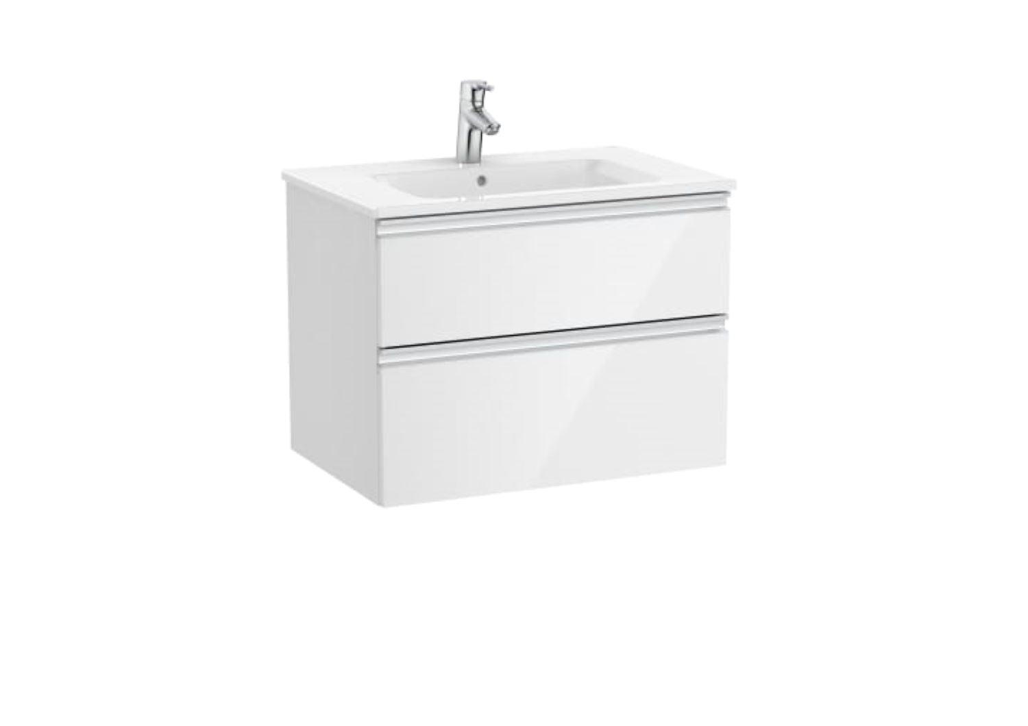 Roca Unik The Gap 2 Drawer Vanity Unit 700mm Gloss White