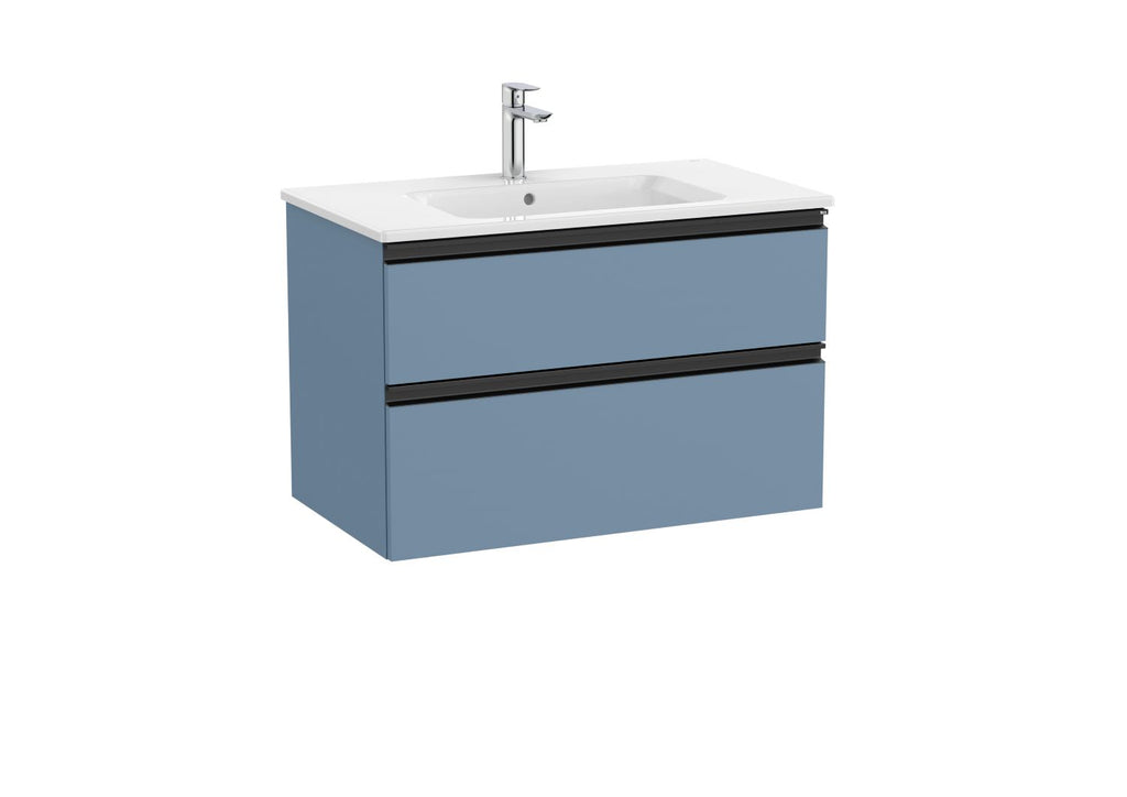 Roca The Gap Vanity Unit with 2 Drawers and Basin 800x537mm Matt Blue