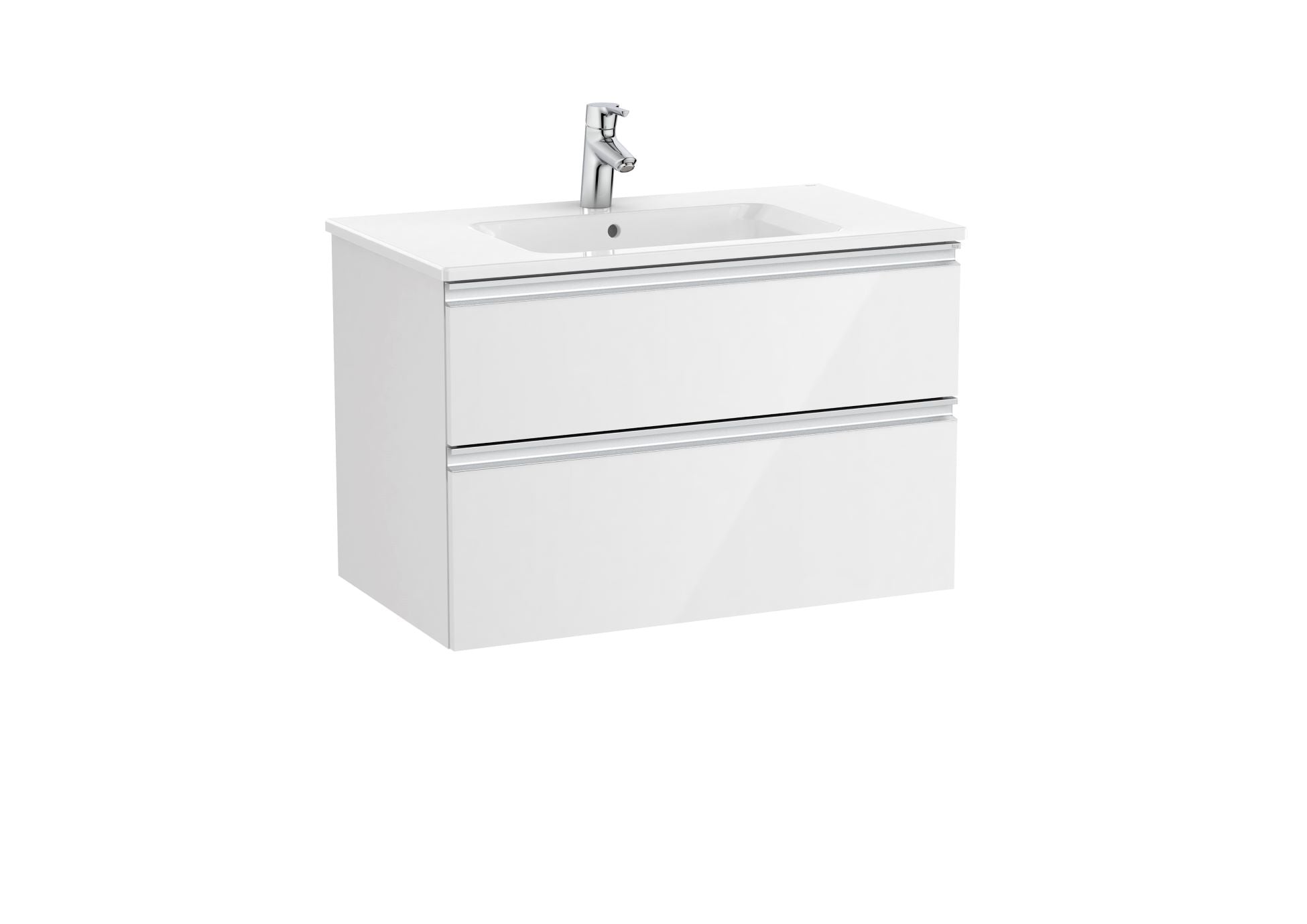 Roca Unik The Gap 2 Drawer Vanity Unit 800mm Gloss White