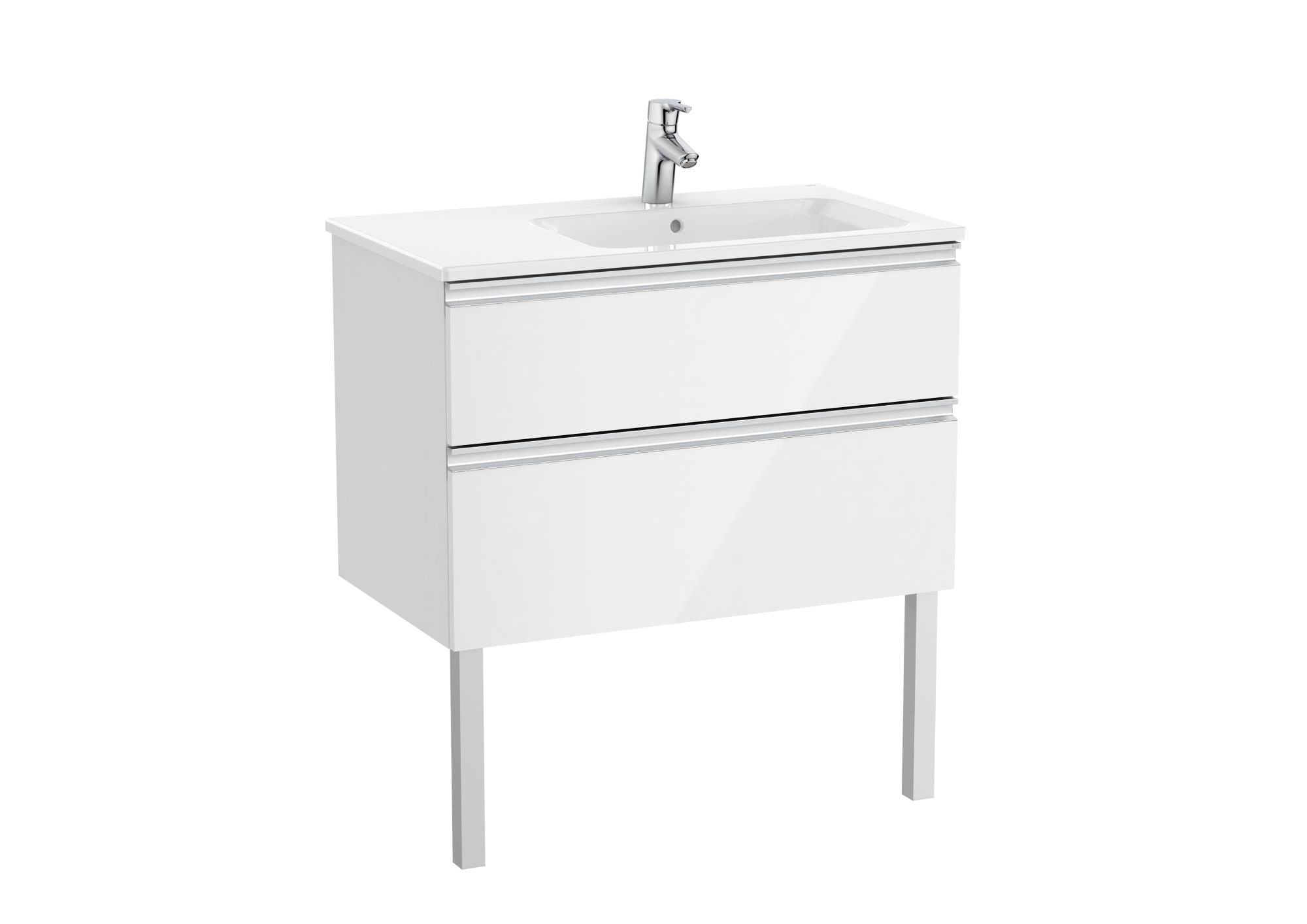 Roca Unik The Gap 2Drawer Vanity unit RH 800mm GLWH
