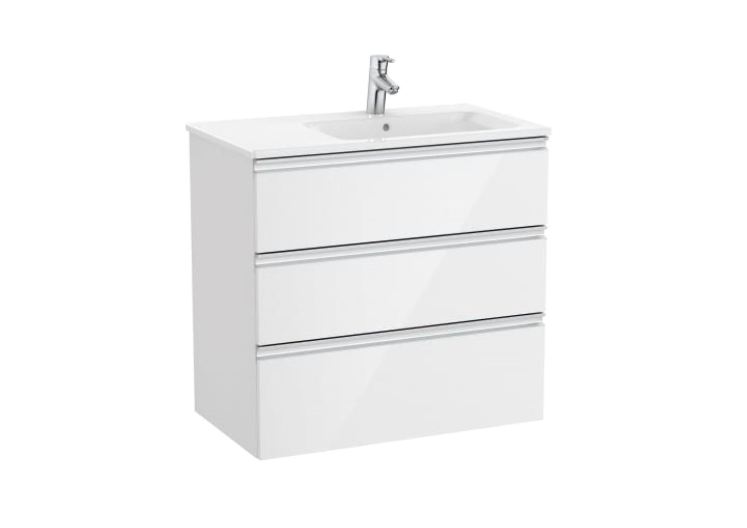 Roca Unik The Gap Vanity Unit 3Drawer Right Hand 800Mm Glwh