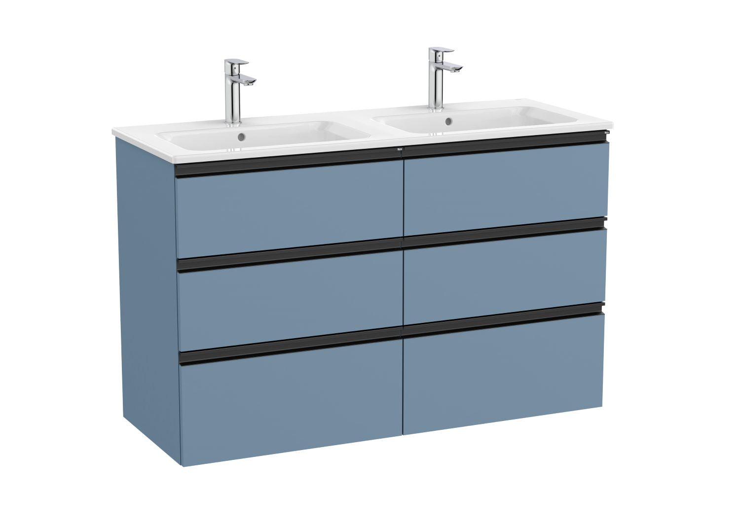Roca The Gap 3 Drawer Vanity Unit and Basin 1200x763mm Matt Blue