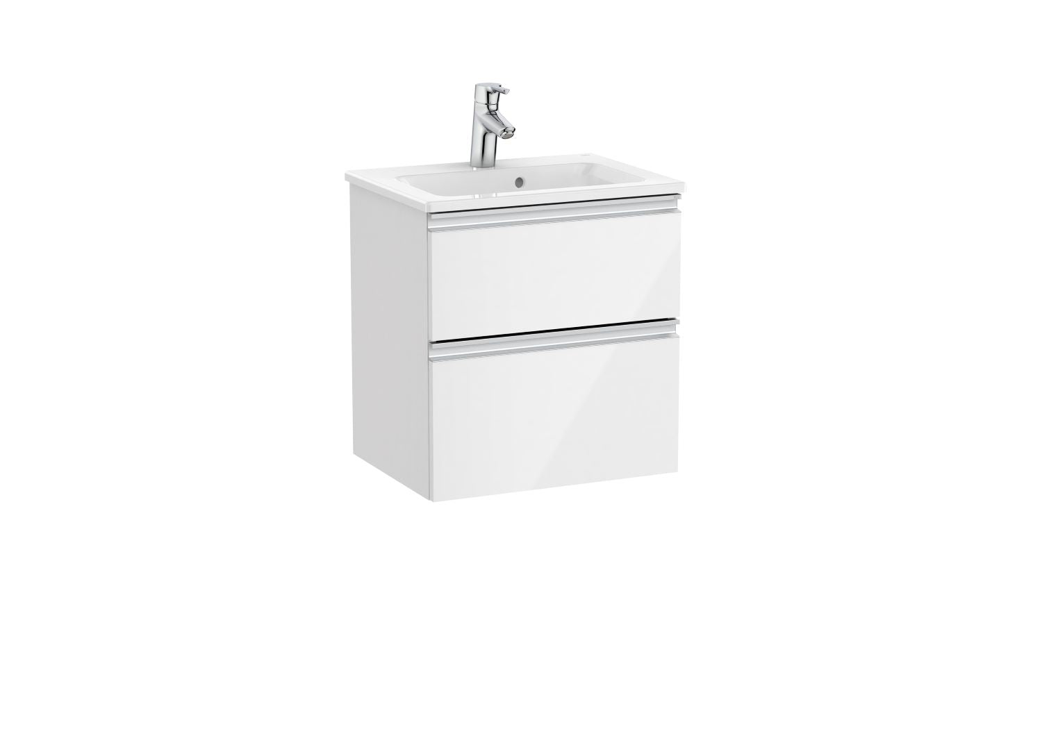 Roca Unik The Gap Compact 2 Drawer Vanity Unit 500mm Gloss White