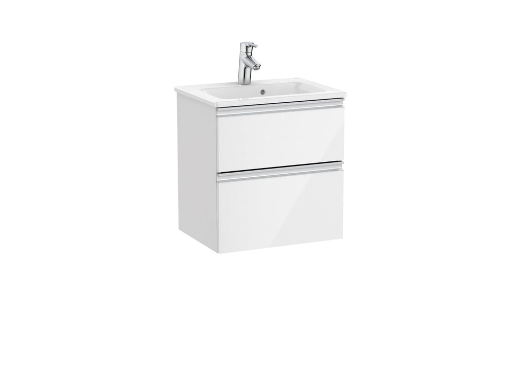 Roca Unik The Gap Compact 2 Drawer Vanity Unit 500mm Gloss White