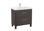 Roca Romea Vanity Unit and Basin Unik 2 Drawer 800mm Matte Dark Grey